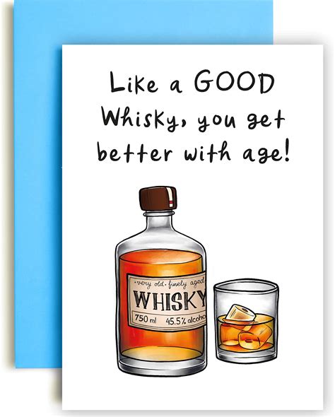 Old English Co. Funny Birthday Cards for Men Women - In Whiskey Years ...