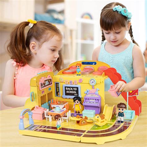 Buy Marstone Dollhouse Camper Van, Portable School Bus Building Kit ...