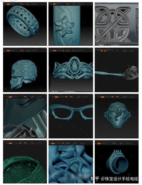 ZBrush珠宝首饰设计3D数字雕刻概念实例建模自学外文视频课程教程