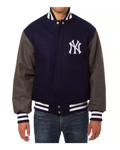 New York Yankees Navy Charcoal Varsity Jacket | LA Jacket