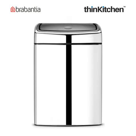 Buy Brabantia Rectangular Touch Bin 10 Litre Brilliant Steel Online at ...