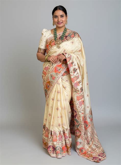 Kashmiri Pashmina Saree (Dancing Doll Theme) – Hema Style Studio