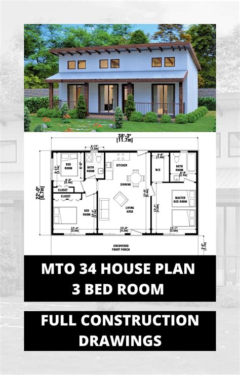 Modern Barndominium house plans 3 Bedroom & 2 bath room : Full ...
