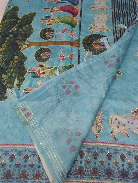 Soft Chanderi Kantha Work