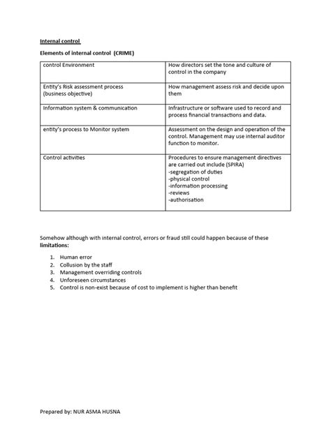 Internal Control System Tutorial Handouts 的图像结果
