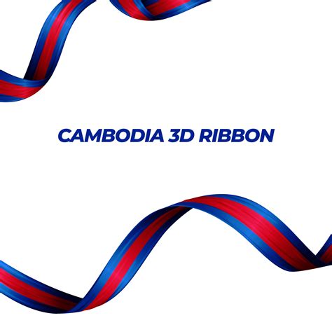 Ribbon with cambodia flag color 3d 15153131 PNG