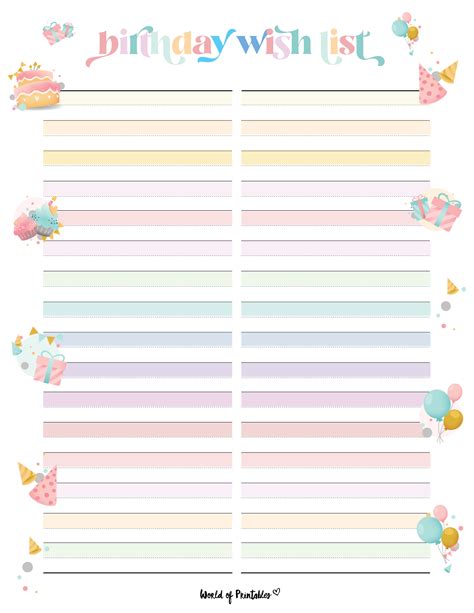 Birthday Wish List | Birthday organizer, Birthday party planner ...