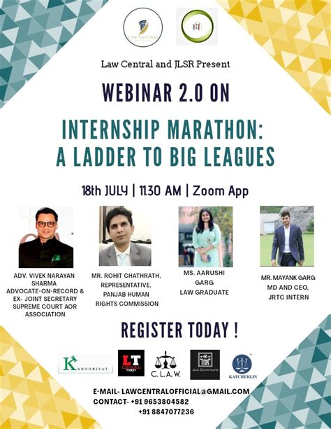 WEBINAR 2.0 ON “INTERNSHIP MARATHON : A LADDER TO BIG LEAGUES” BY LAW ...