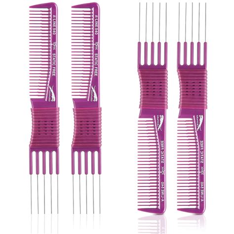 Amazon.com : 4 Pieces Carbon Lift Teasing Combs with Metal Prong Lift ...