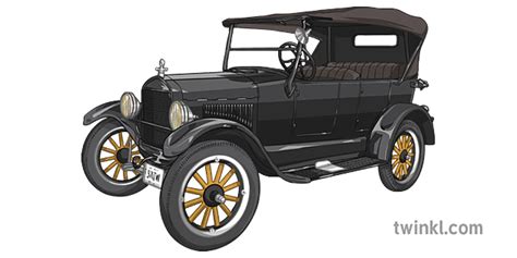 Ford Model T Car Vehicle 1900 History Secondary Illustration - Twinkl