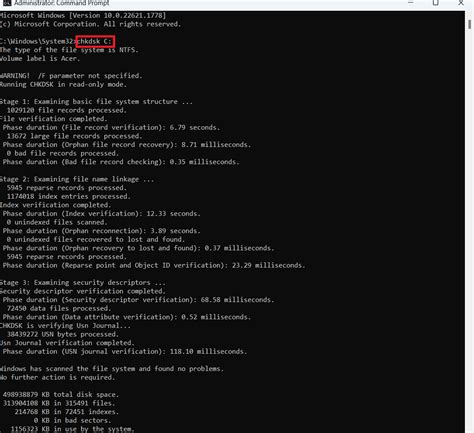 Command Prompt for Check Disk 的图像结果