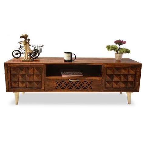 MoonWooden Engineered Wood TV Cabinet and Home Entertainment Unit, Mat