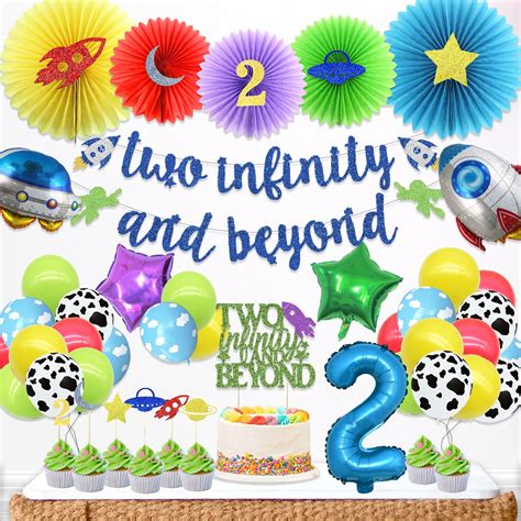 Buy Two Infinity and Beyond Birthday Decorations, Hombae Second ...