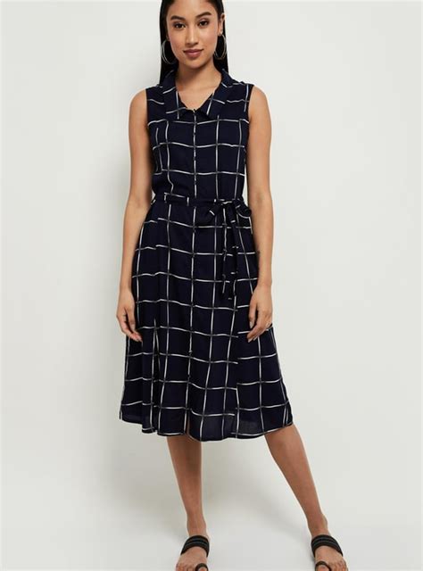 Buy Women Checked Sleeveless A-line Dress Online at just Rs. 799.0 ...