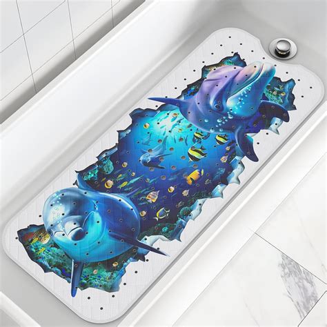 Flokinice Baby Bath Mat for Tub for Kids, Cute 3D Printed Kids Bath Mat ...