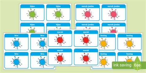 Kad Permainan Snap Boleh Cetak - Warna (teacher made)