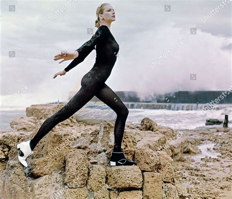 Model Active Pose Striding Forwards Her Editorial Stock Photo - Stock ...