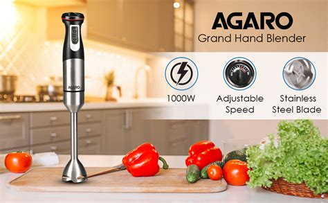 Buy AGARO Grand 1000 Watts Hand Blender with 2 Variable Speed Modes ...