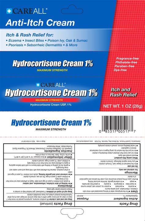 DailyMed - CAREALL HYDROCORTISONE MAXIMUM STRENGTH- hydrocortisone cream