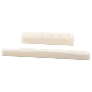 DISENS 6 String Acoustic Guitar Bone Nut and Saddle Slotted Guitar Neck ...