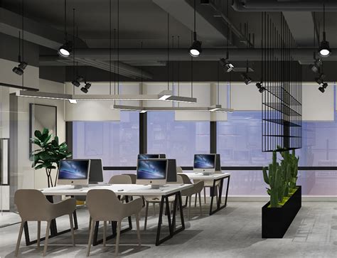 200-500平方办公室装修设计案例效果图_岚禾装饰设计公司