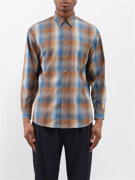 auralee SUPER LIGHT WOOL CHECK SHIRT-