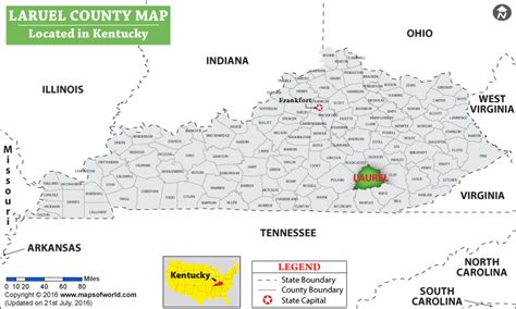 Laurel County Map, Kentucky