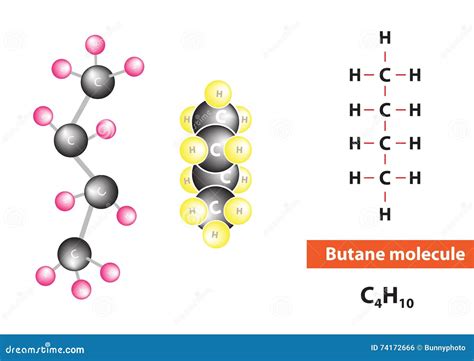 Butane molecular structure stock vector. Illustration of hydrogen - 74172666