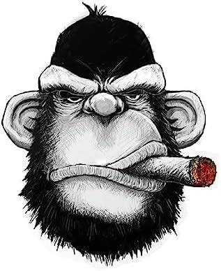 SIGNOOGLE Smoking Monkey Funny Graphics 3D Sticker for Car and Bike ...
