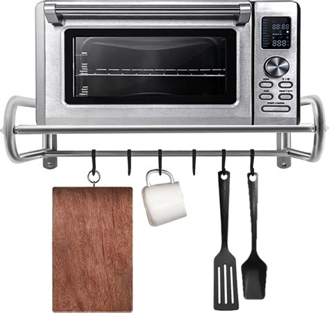 TkkMivcOC Microwave Oven Rack, Wall Mounted Microwave Shelf with 6 ...