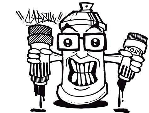Graffiti Spray Paint Drawings Characters Drawing Clipart Cans Draw Easy ...