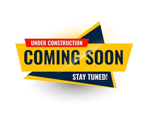 Modern coming soon under construction sticker banner | Free Vector
