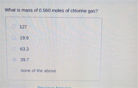 The Molar Mass Of Chlorine Gas Is 35.5 G at James Ivery blog