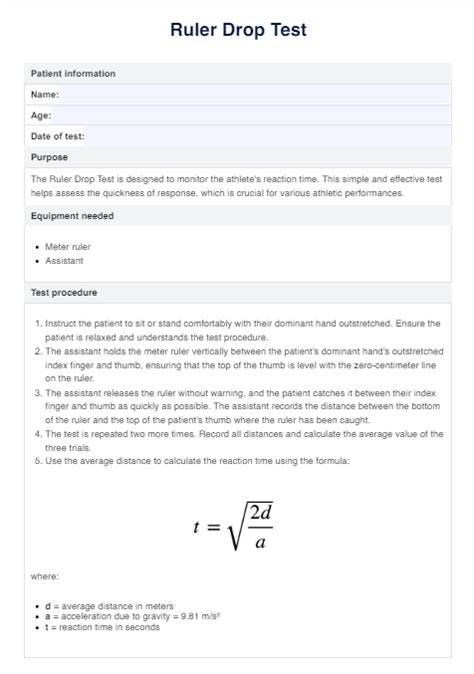 Image result for Ruler Drop Test Brian Mac