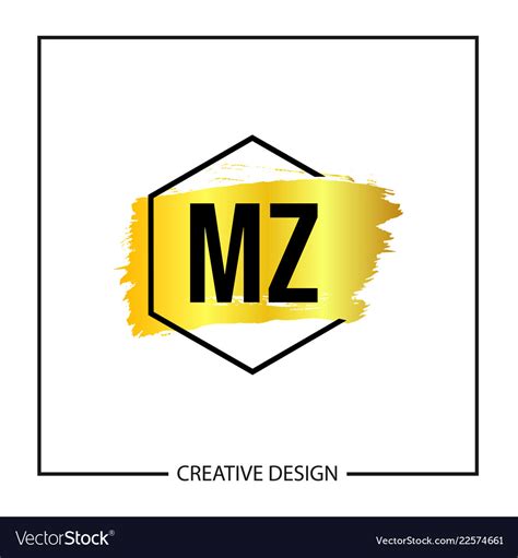 MZ letter logo design with black background in illustrator. Vector logo ...
