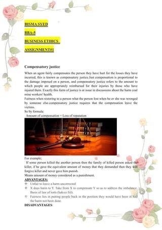 Image result for Compensatory Justice Examples