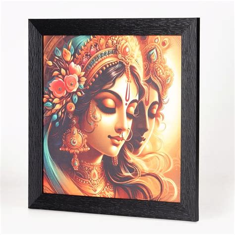 Buy Pacific Aura Divine Radha Krishna Synthetic Picture Frame - 32x32cm ...