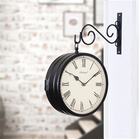Buy INTRIGUE Metal Analog Double Sided Vintage Station Wall Clock ...