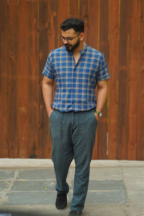 Blue Checks Half Sleeve Cotton Shirt | Indian Peacock – Indianpeacock