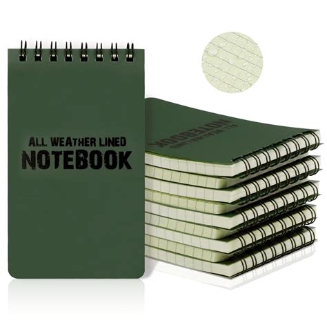 RETON 10 Pack Waterproof Notebook, 3 x 5 Inches Pocket Notepad, All ...