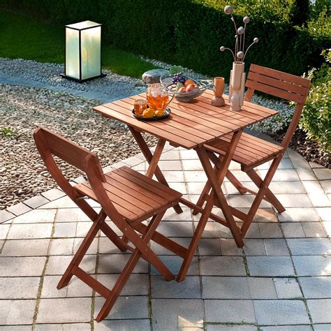 Tranquillo 3-Piece Foldable Eucalyptus Wood Bistro Set – Weather-Resistant Patio Table & Chairs ...