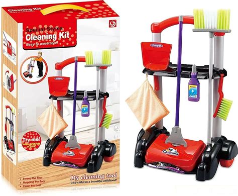 Buy Delex Cleaning Trolley Toy Set for Kids Role Play Housekeeping Cart ...