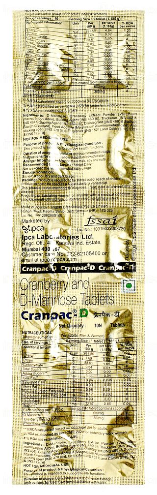 Cranpac D | Order Cranpac D Tablet Online at Truemeds