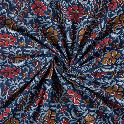 Buy Premium Multicolor Floral Hand Block Print Fabric – Dmaasa