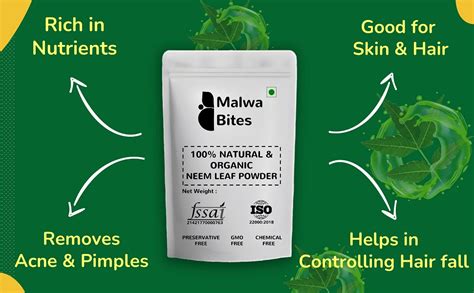 Malwa Bites Organic Neem Powder 100g | Neem Leaves Powder for Eating ...