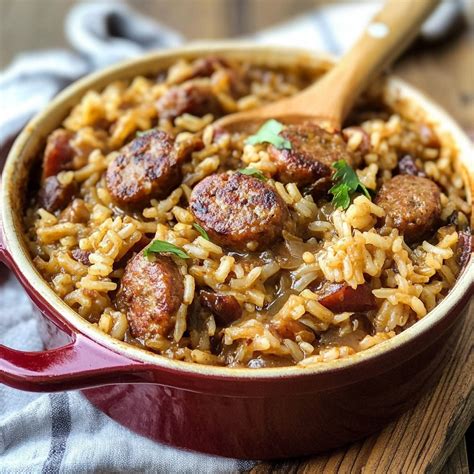 Quick & Hearty One Pot Cajun Sausage and Rice Recipe - mytastycookbook.com