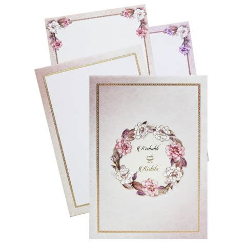 Buy Chic Pink Padded Wedding Card | 4000+ Designs | King of cards ...