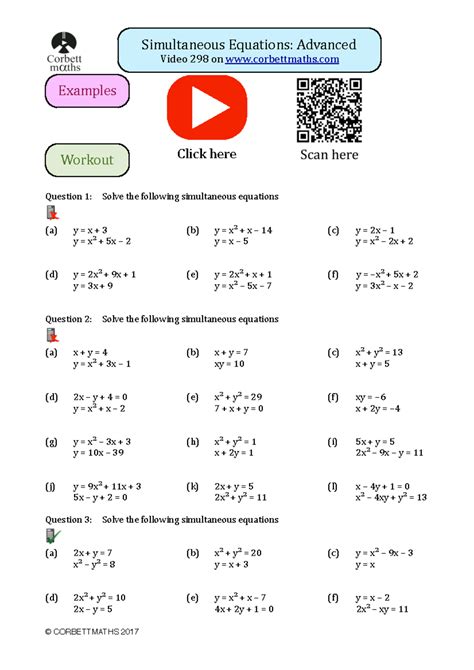 Image result for Simultaneous Equations Corbettmaths