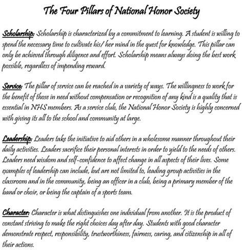 Four Pillars Of National Honor Society Explained at Donald Edwards blog