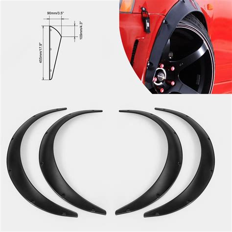 Buy EDTara Universal Fender Flares Flexible PU 90mm Front Rear Fender ...